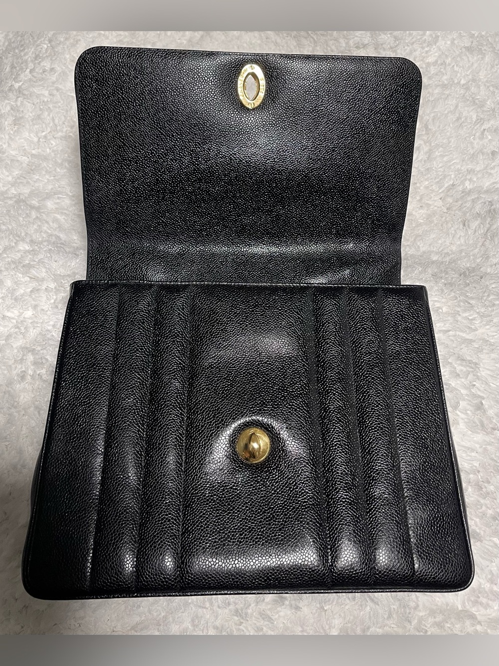 Authentic CHANEL Vintage Mademoiselle Kelly Black Caviar Bag - Picture 12 of 16